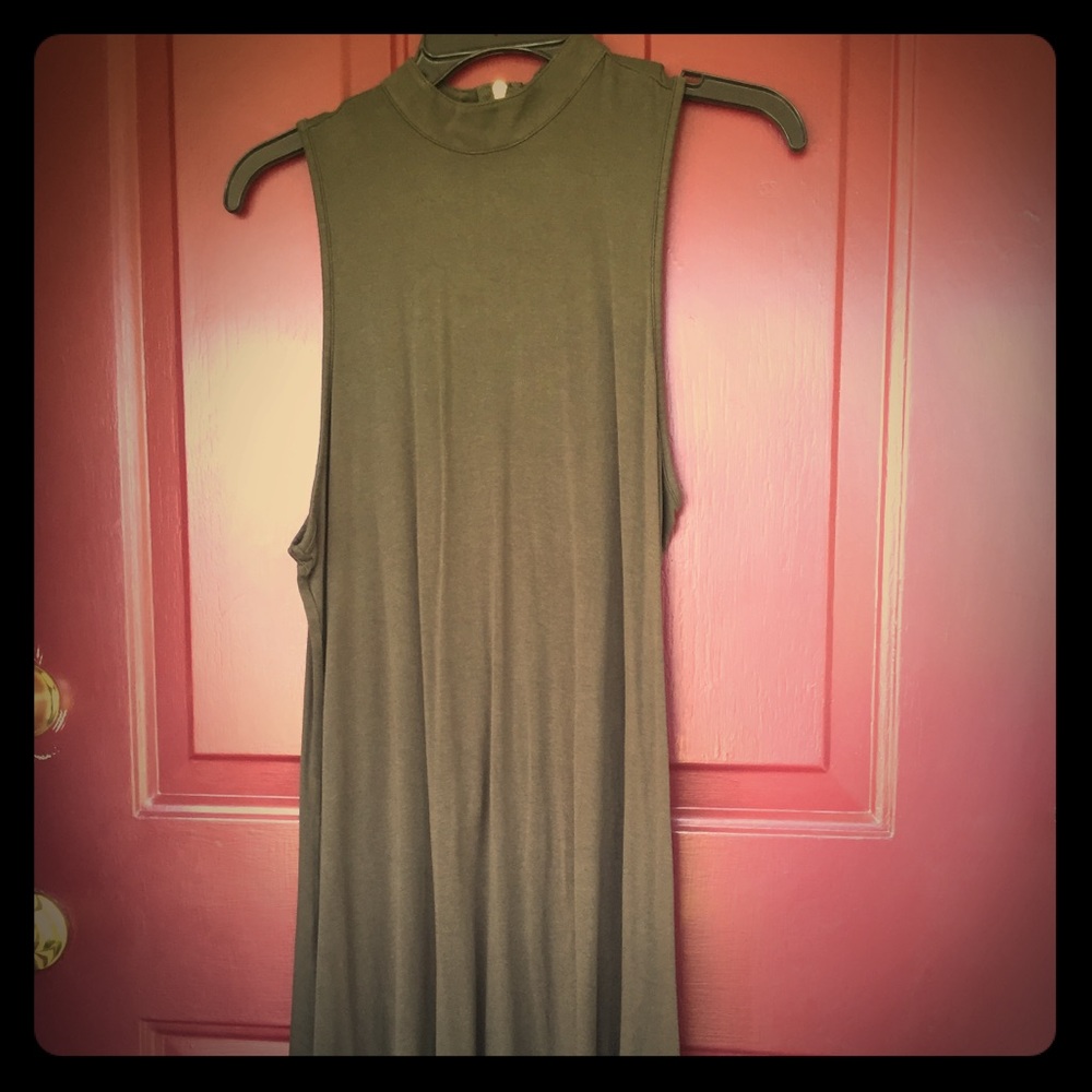 Olive green sheath dress